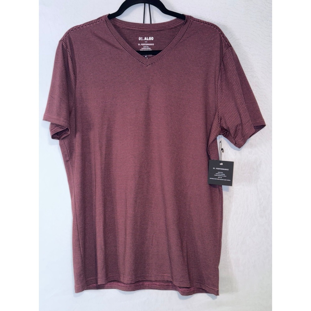 Men's‎ Burgandy Performance V-Neck UPF 40 T-Shirt Size Medium NWT
